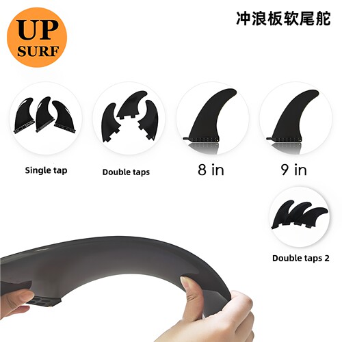 UPSURF软尾舵Double Tabs/ Single Tab鱼鳍冲浪soft尾鳍单支软fin