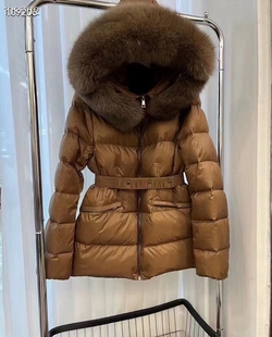 小个子羽绒服女短款2025年冬季新款大毛领连帽收腰加厚白鸭绒外套