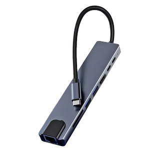 适用于电脑type-c扩展器typec转USB接显示器HDMI接网线RJ45外加U盘手机笔记本平板扩展器电脑扩展坞读卡器