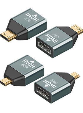 迷你MiniHDMI转HDMI母头 microHDMI转接头大转小DV接电脑显示器平