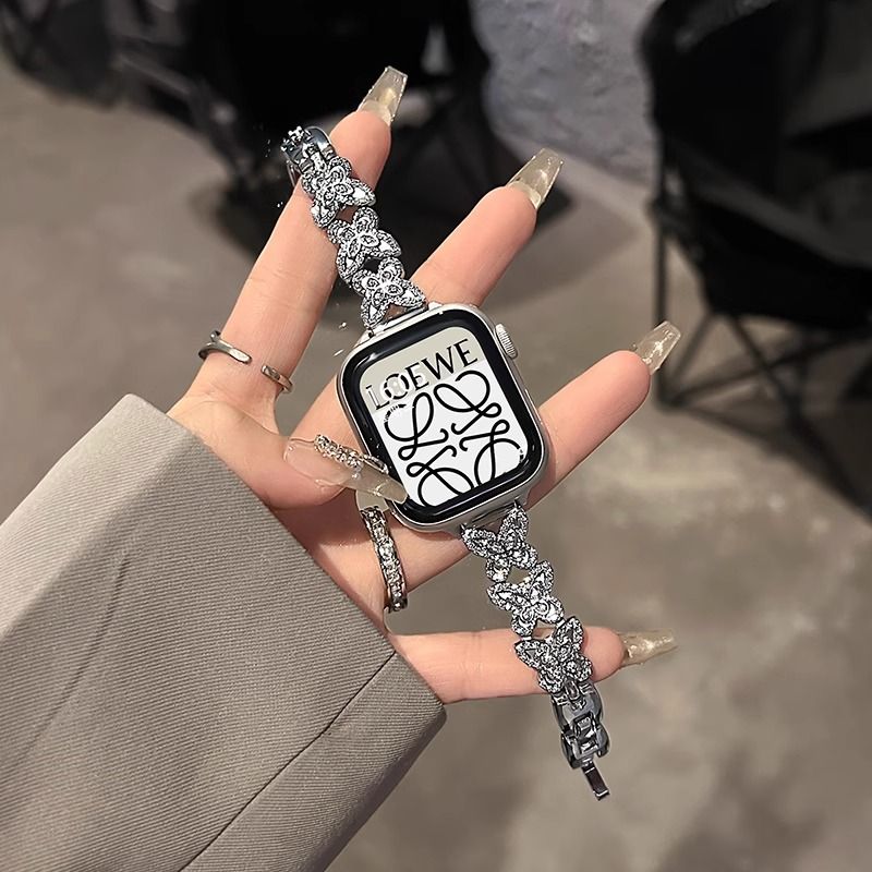 适用适用华为fit4表带金属蝴蝶表链watchfit3/2手表高级带钻小众