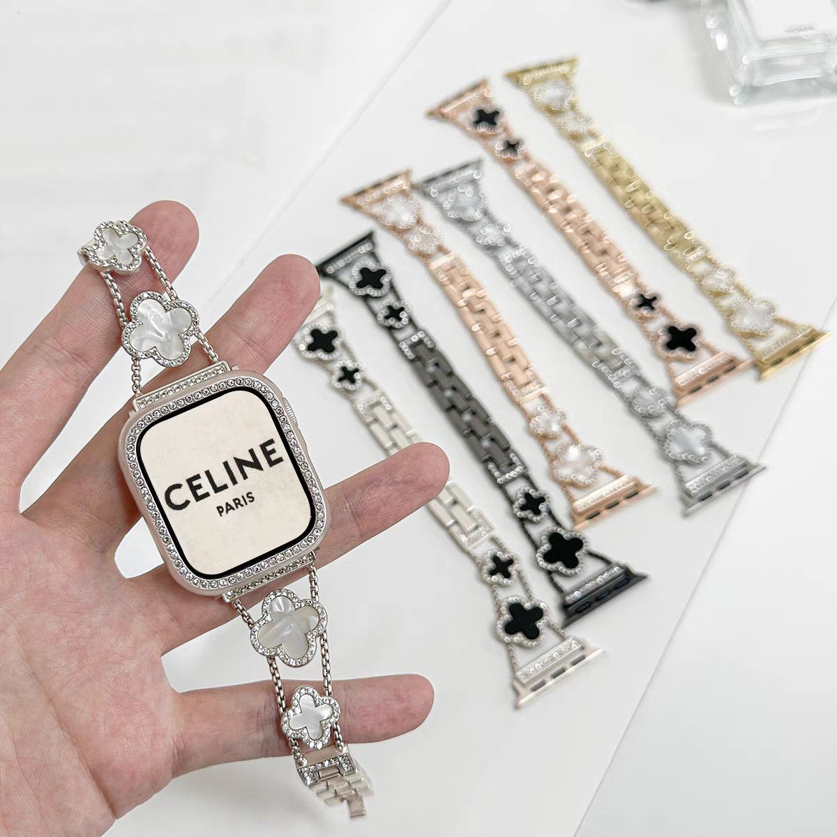 适用适用华为FIT4/3表带高级金属四叶草fit4pro/3/2/1小香风拆卸