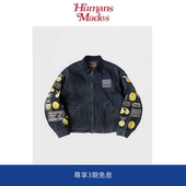 翻领牛仔笑脸刺绣可拆卸内胆夹克外套 平田和宏 Humans Mades