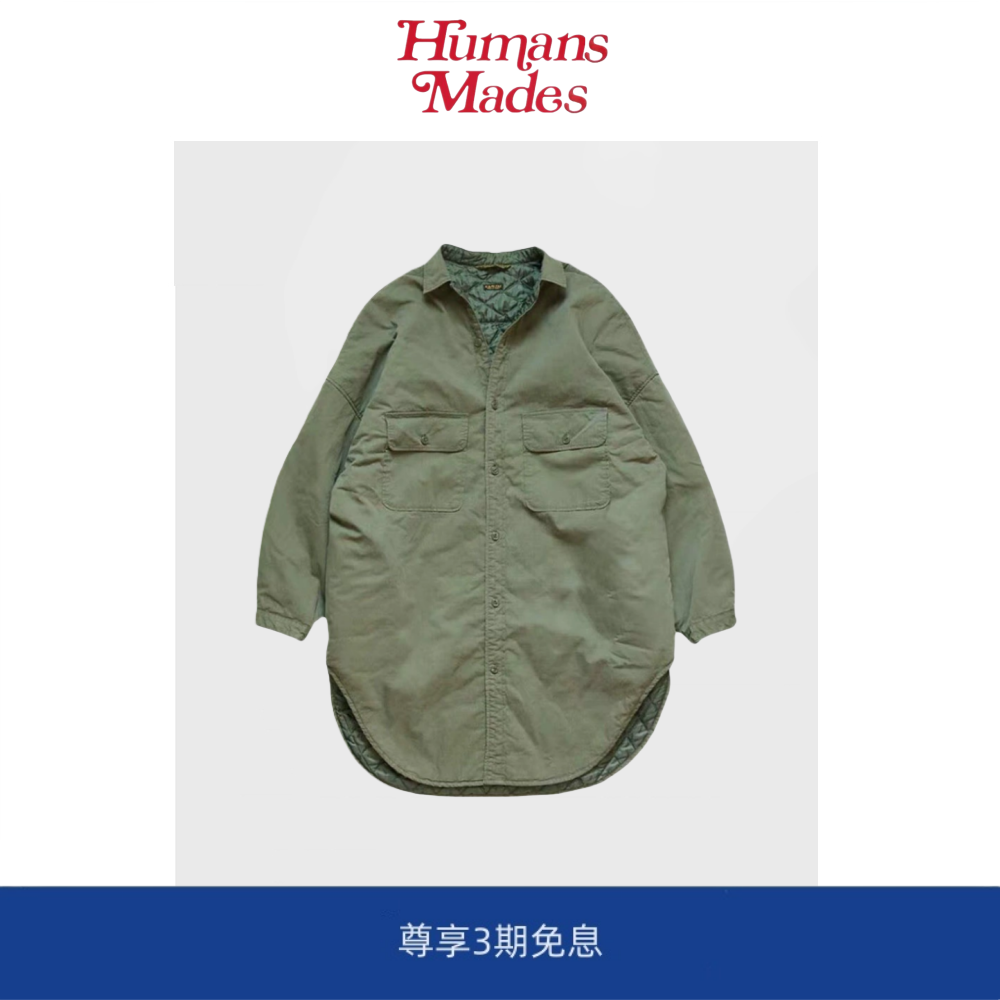 【Humans Mades】KAPITAL潮牌中长款廓形宽松夹棉外套余文乐棉衣,男装,大码上装,淘宝优惠券,粉丝福利购,淘宝优惠卷