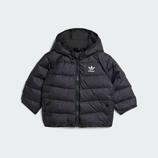 断码清仓/adidas三叶草童装  经典百搭舒适保暖连帽羽绒服IX7493
