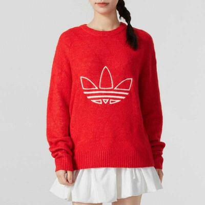 阿迪三叶草女款毛衣线衫