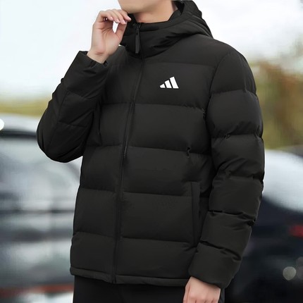 Adidas/阿迪达斯外套男装防风运动服宽松保暖连帽羽绒服KF4400