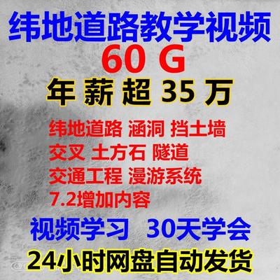 纬地道路软件设计教程培训学做项目负责人视频课资料公路交通工程