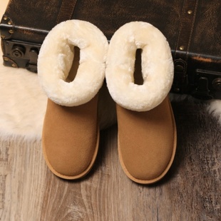 加厚羊毛真皮保暖两穿棉鞋 新款 皮毛一体中筒雪地靴女2025冬季 时尚