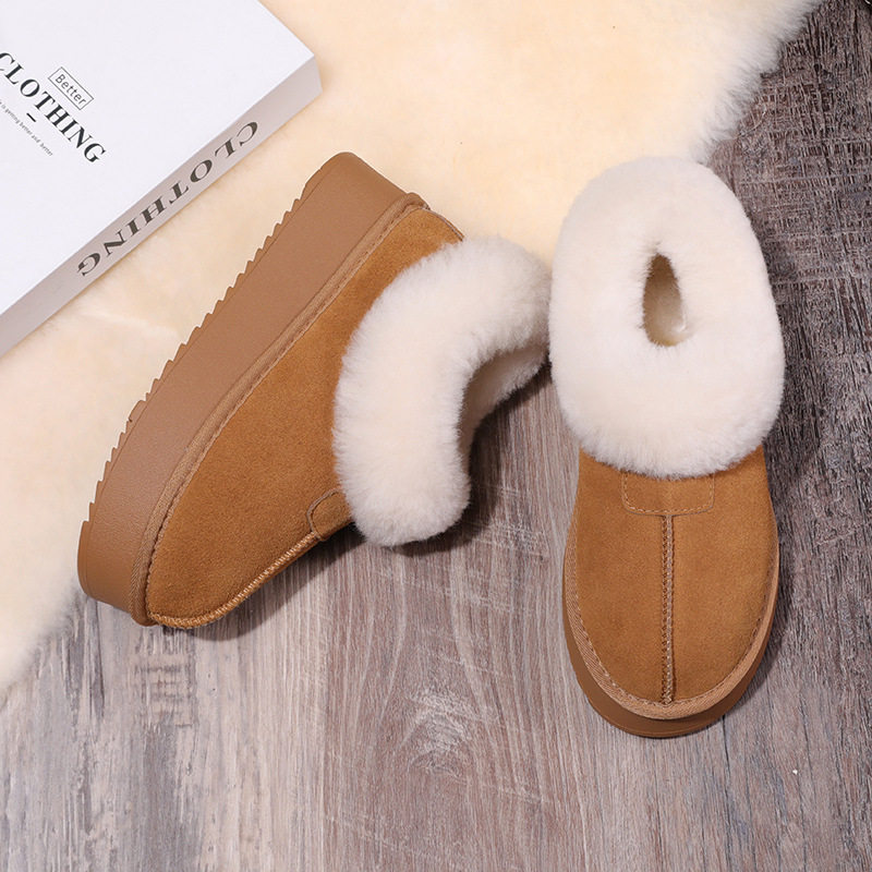 皮毛一体保暖高筒防滑雪地靴