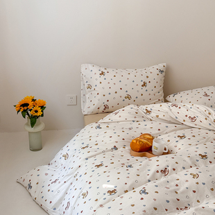 小碎花田园风全棉四件套公主少女清新风纯棉床单被套床笠床上用品
