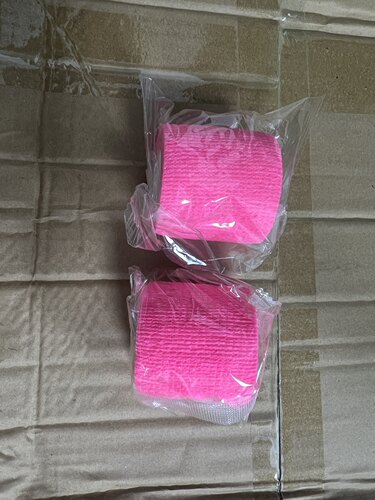 荧光粉 亮粉色 自粘弹性绷带 运动绷带 手指关节自粘性包扎绑带