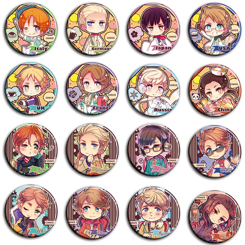 黑塔利亚Axis Powers动漫徽章58mm胸章别针二次元周边吧唧B款