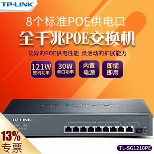 SG2210PE SG2008MP SG1210PE 无线AP监控供电器tplink Link 8口9口千兆PoE供电交换机以太网分线器SFP光口