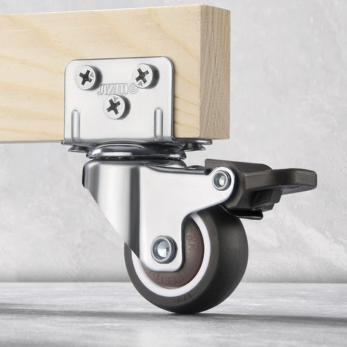 L型角码板带轴承橡胶滑轮万向轮