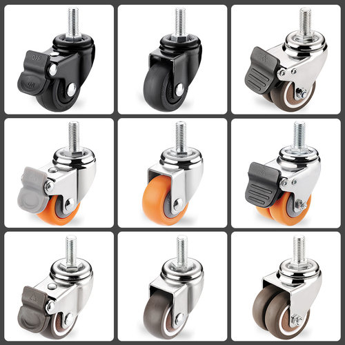 房先生广东橡胶螺丝杆静音万向轮