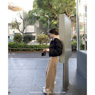 WANANTONG Barnfit! 直筒最爱! 细节满分磨毛工装裤女休闲长裤