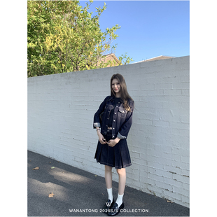 春季 WANANTONG 百褶中裙女套装 挚爱Denim牛仔外套 原牛报道
