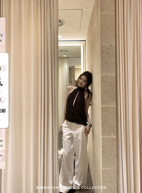 WANANTONG 自留好穿 超绝显瘦 双纱高克重苎麻裤阔腿长裤女春季