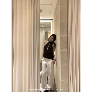 自留好穿 女春季 超绝显瘦 阔腿长裤 双纱高克重苎麻裤 WANANTONG