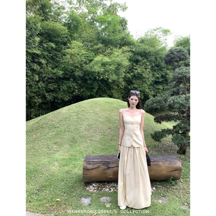 女上衣 luxury亚麻莱赛尔套装 半裙 暮色西雅图daily WANANTONG