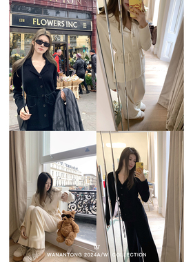 WANANTONG JI致R0w系 高品质老钱感全羊毛套组女冬季上衣+裤子