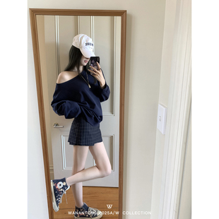 WANANTONG 东区格雷系 去繁就简拉链开叉设计裙裤女秋季短裙裤