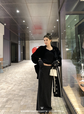 WANANTONG less is more一件搭所有 全羊毛半裙女冬季长裙