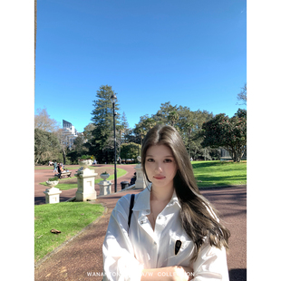 WANANTONG 解构主义 精致琉璃扣买手衬衫女秋季长袖修身衬衣