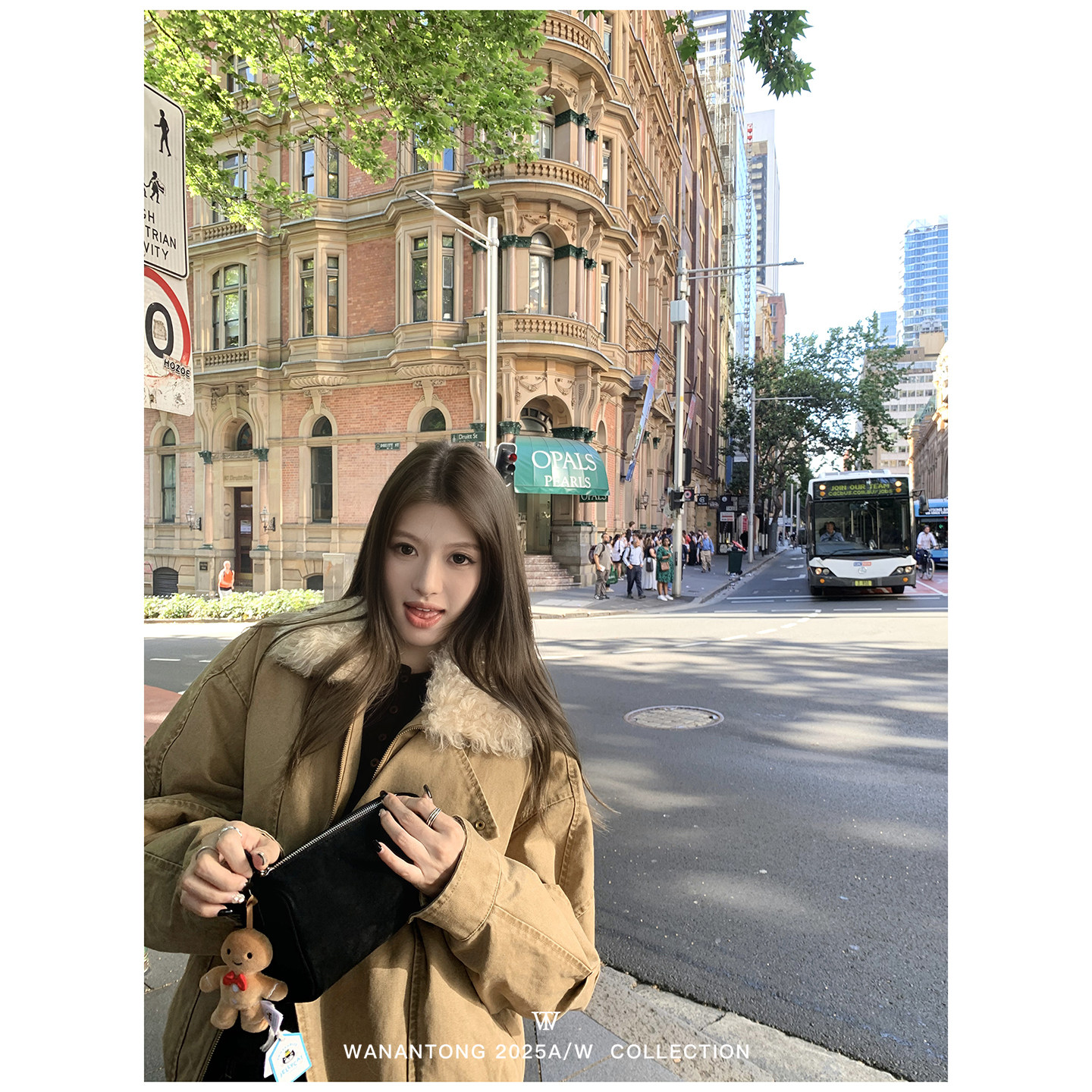 WANANTONG 第一件鹅绒!重工成衣水洗 羊毛毛领鹅绒羽绒服女冬季