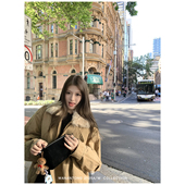 WANANTONG 羊毛毛领鹅绒羽绒服女冬季 第一件鹅绒 重工成衣水洗