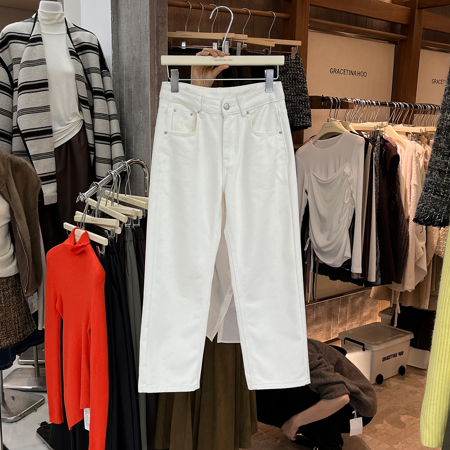 韩版九分休闲裤女宽松百搭直筒裤