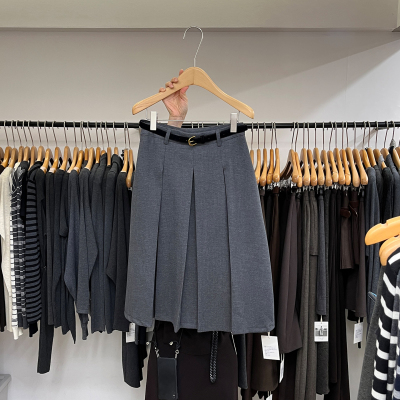 流行风格洋气A字毛呢半身裙