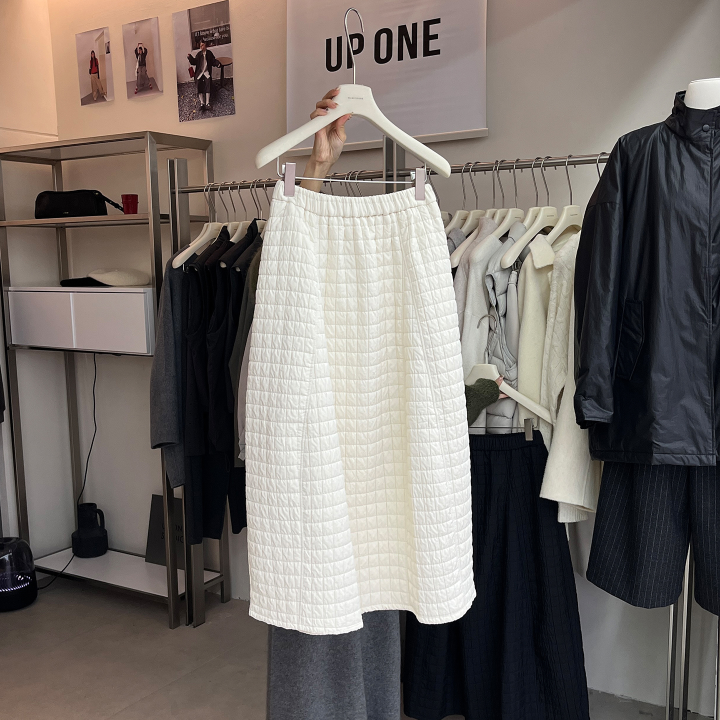 格纹半身裙女宽松蓬蓬裙空气半裙