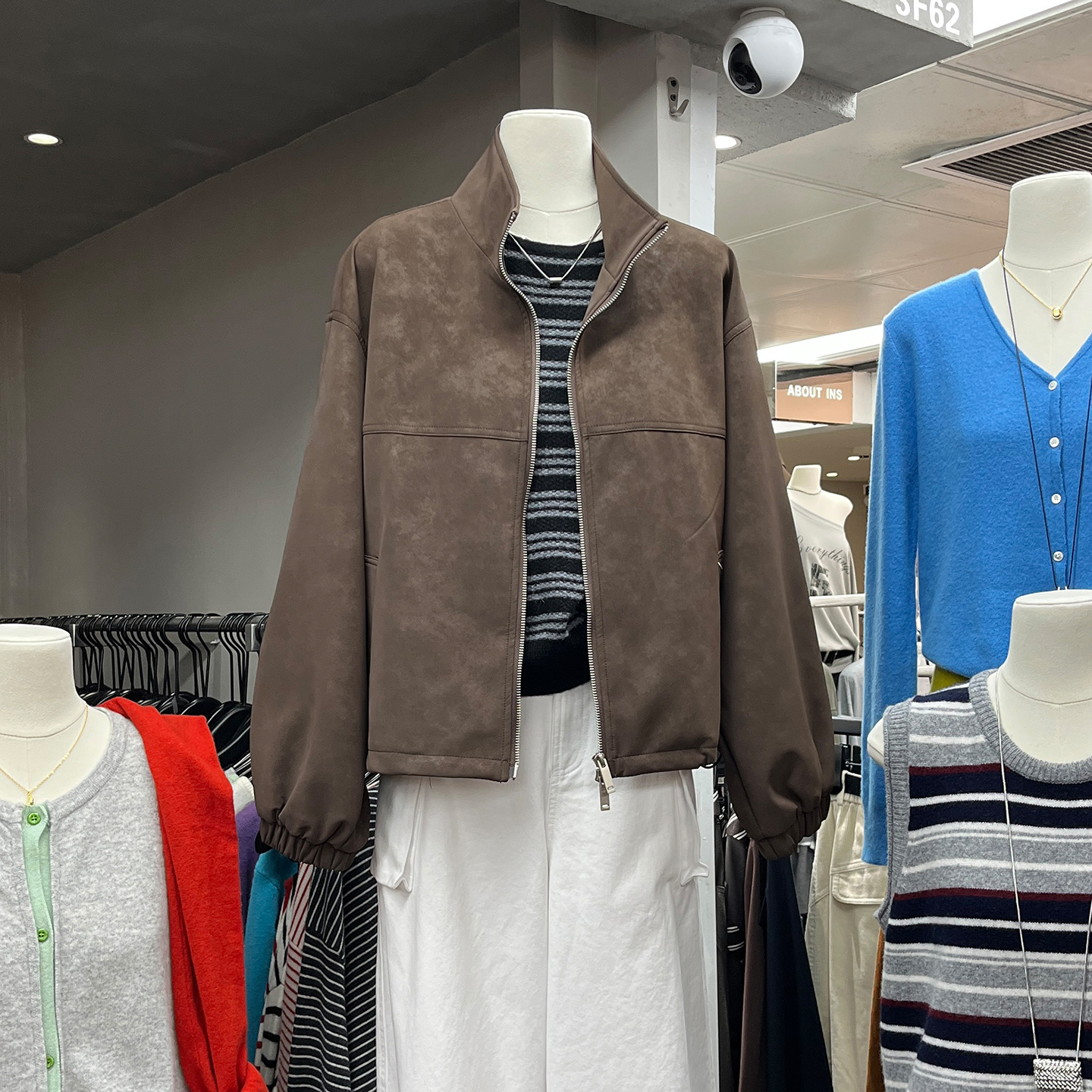 宽松蝙蝠袖立领拉链休闲外套女