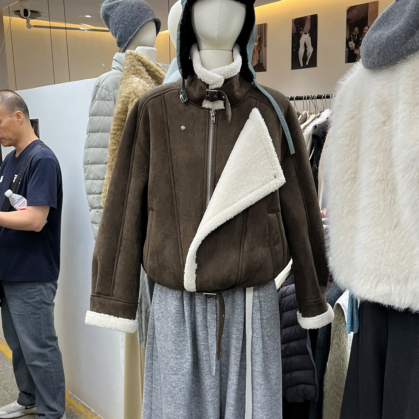 短款高领皮毛一体洋气休闲外套