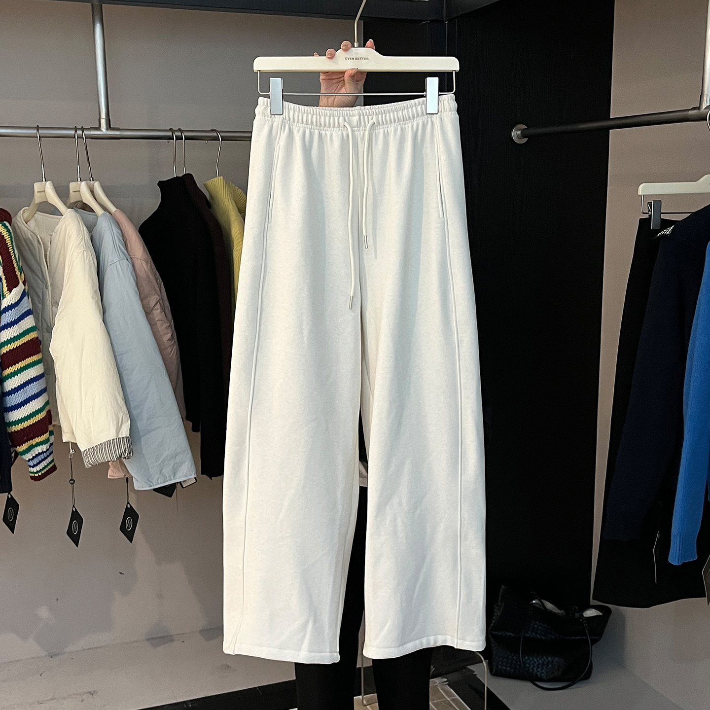 高腰加绒休闲裤弯刀卫裤