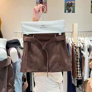 Start韩版 修身 十三行女装 新款 包臀裙绒面A字裙短裙 2025秋装 Good