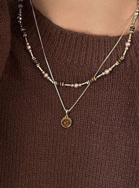 秋冬季美拉德风毛衣项链