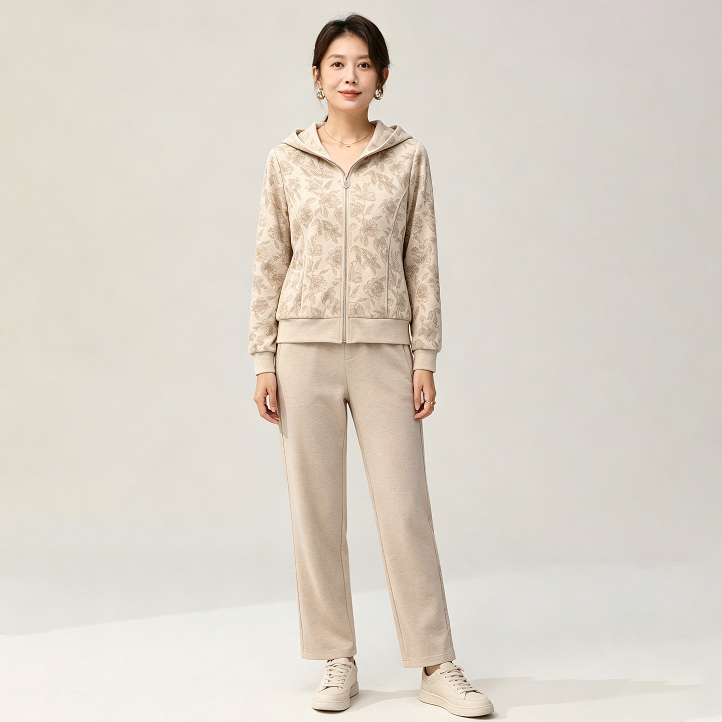 妈妈装春秋时尚运动套装中年女40岁春秋装休闲两件套气质上衣外套