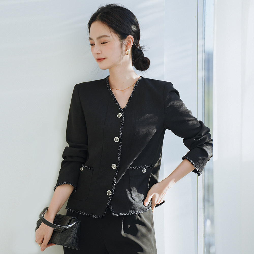 法式短外套上衣小香风夹克女