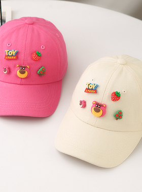 草莓熊儿童帽子男女棒球棉帽防晒遮阳韩版潮休闲鸭舌宝宝帽春秋