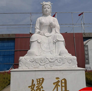 石雕汉白玉嫘祖人物雕塑定制传统民俗纺织纺线养蚕雕像广场摆件