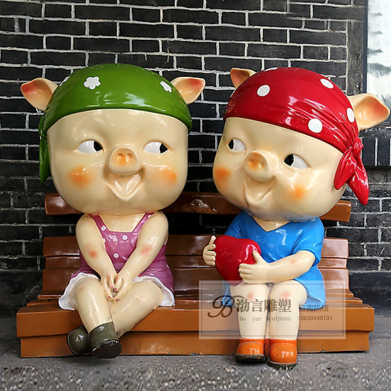 彩绘爱情主题求婚摄影摆件定制