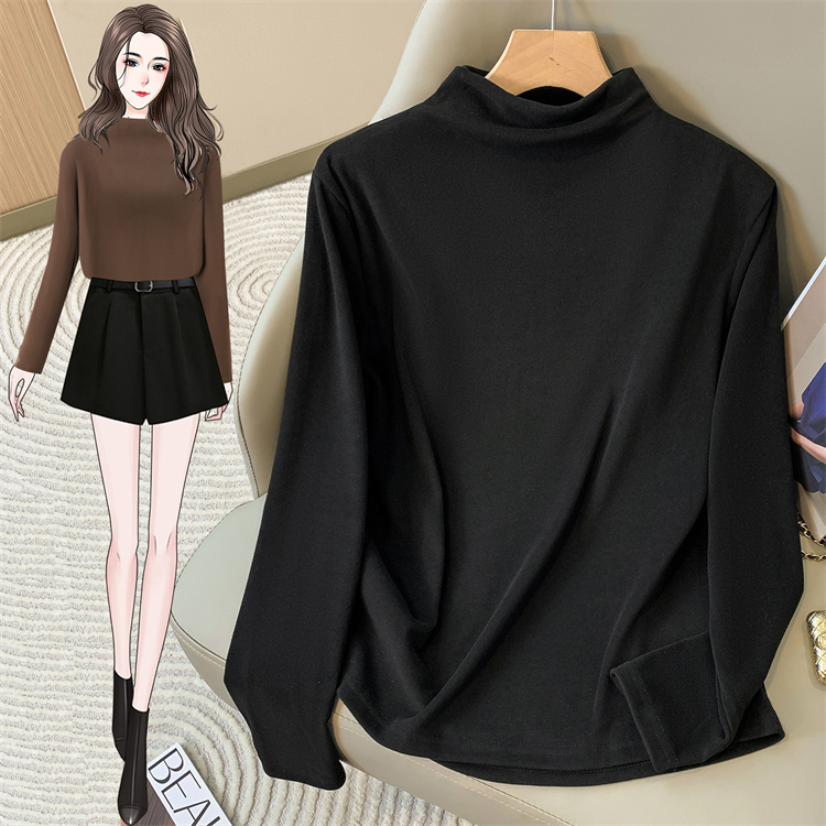 半高领德绒打底衫女秋冬高级感