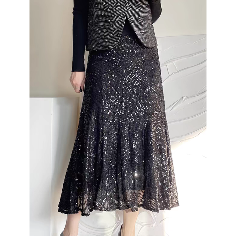 2025早秋新款A字绝美鱼尾半身裙