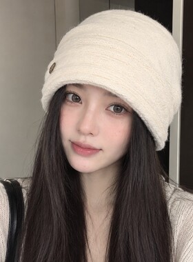 秋冬保暖显脸小大头围堆堆帽女