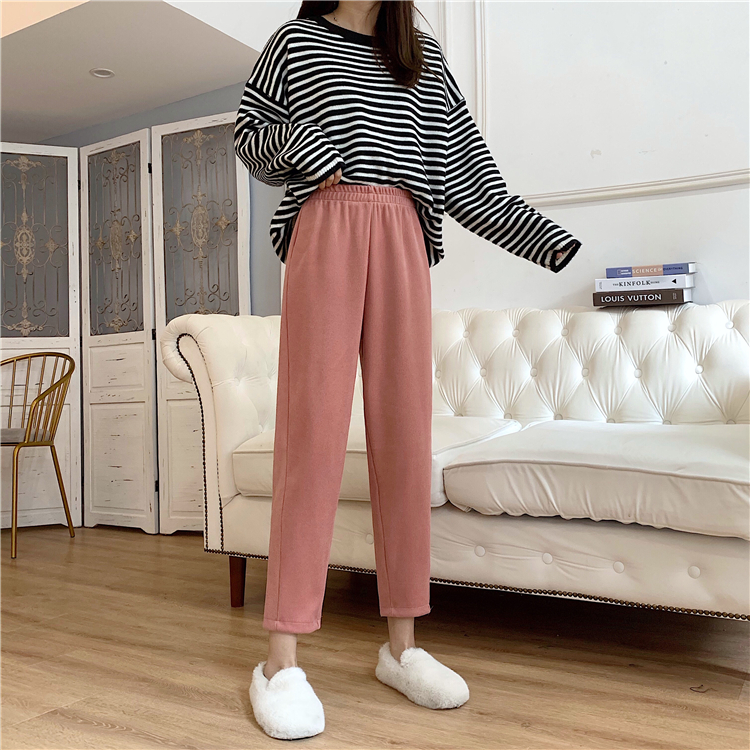 Real shot real price Korean version of new elastic waist high waist show thin and versatile grandma pants radish casual pants women