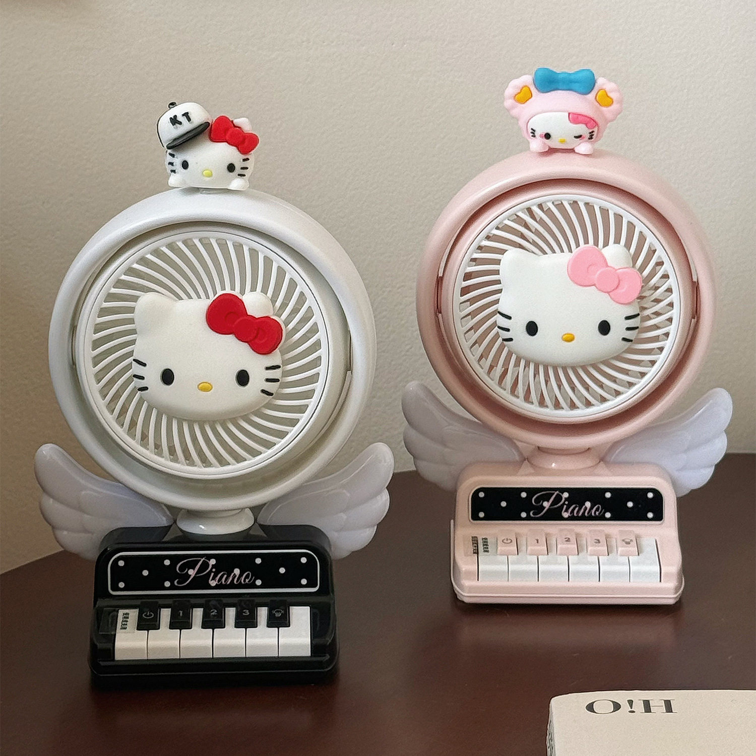创意kitty卡通小风扇学生可爱少女心桌面台式上课宿舍usb充电风扇