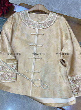 阅悦-大牌老钱新中式桑蚕丝人丝绣花盘扣外套短外套YS2-t305